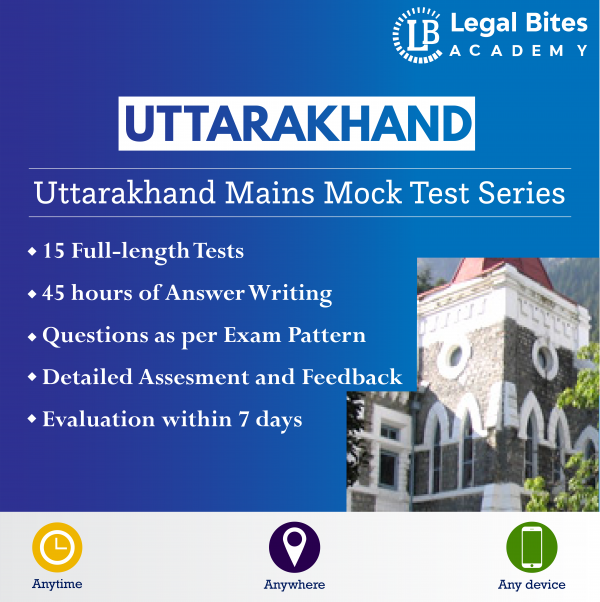 Uttarakhand Judicial Services Mains Mock Test Series
